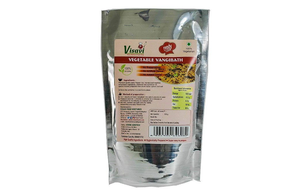 Visavi Vegetable Vangibath    Pack  200 grams
